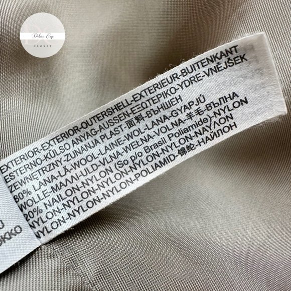 MASSIMO DUTTI Long Pea Coat Belled Sleeves Size 26 US - Picture 11 of 13